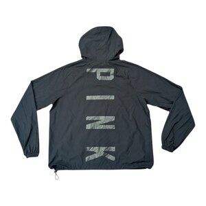 Victorias Secret Pink VS Anorak Jacket Windbreaker Logo Jacket Gym Black Size M